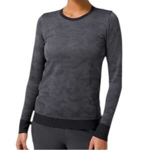 Lululemon Swiftly Breathe Long Sleeve
Vented Camo Black / Asphalt Grey Orig $78